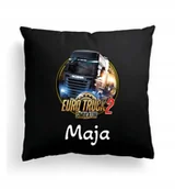 Poduszki dekoracyjne - Foto Poduszka Czarna Tir Euro Truck Simulator IMIĘ - miniaturka - grafika 1