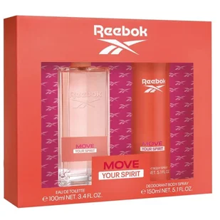 Reebok Move Your Spirit Women zestaw woda toaletowa spray 100ml + dezodorant spray 150ml - Zestawy perfum damskich - miniaturka - grafika 1