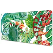Podkładki na biurko - Mata na biurko dla dzieci Zielone kameleony 90x45 cm - miniaturka - grafika 1