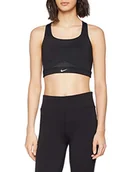 Biustonosze - Nike sportowy biustonosz sportowy Impact czarny Black/Volt Glow X-S - miniaturka - grafika 1