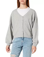 Bluzy damskie - ONLY Damska bluza Onlwanted Lt L/S Sweat Cardigan SWT, jasnoszary melanżowy, L - miniaturka - grafika 1