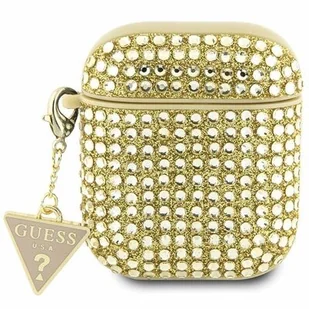 Guess GUA2HDGTPD AirPods 1/2 cover złoty/gold Rhinestone Triangle Charm - Akcesoria do słuchawek - miniaturka - grafika 1