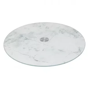 5five Simply Smart Szklana taca obrotowa Biały Marmur 32 cm - Tace i patery - miniaturka - grafika 1