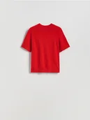 Swetry damskie - Reserved - Gładki sweter - czerwony - miniaturka - grafika 1