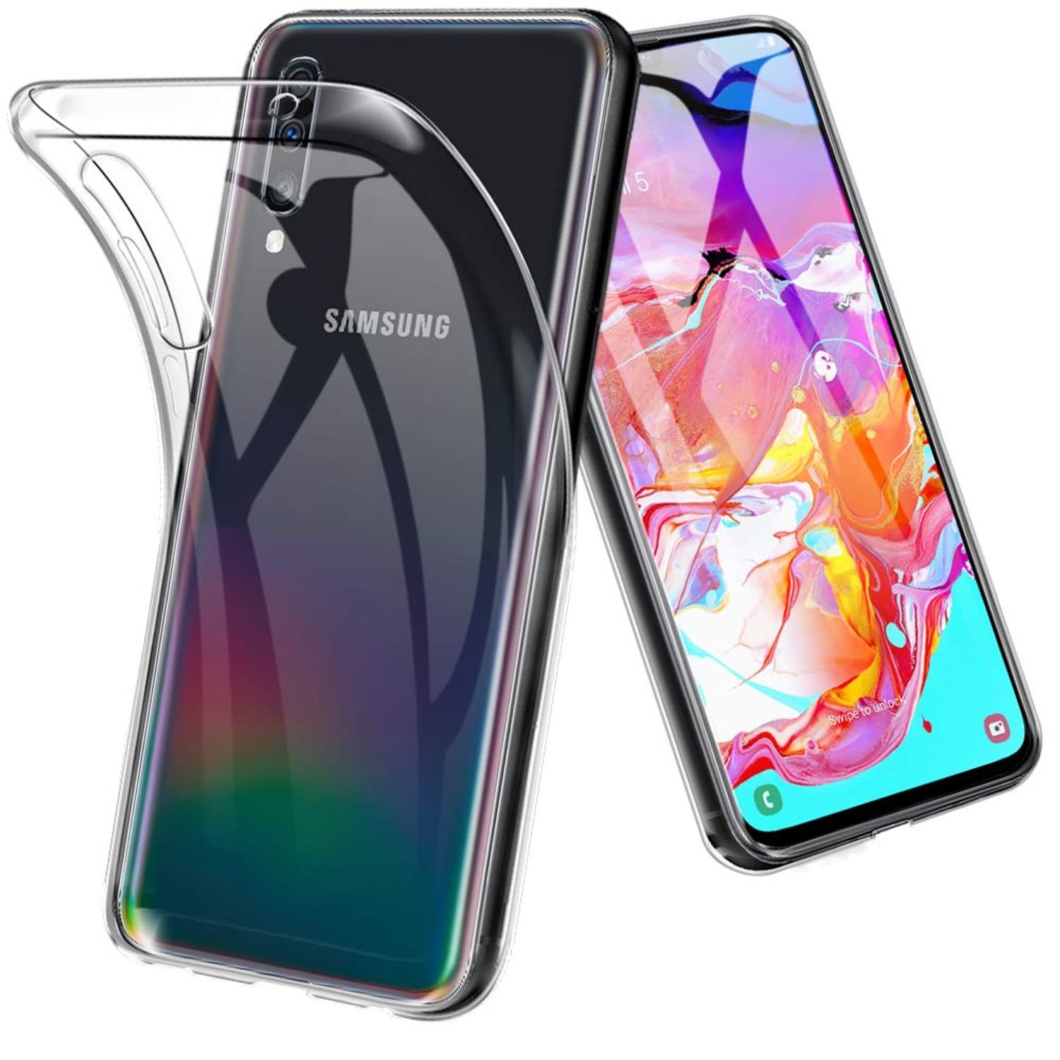 Etui na telefon komórkowy Samsung Galaxy A70 silikonowe przezroczyste