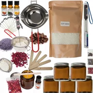 Zabawki kreatywne - Duży Zestaw do ROBIENIA ŚWIEC DIY WOSK SOJOWY ŚWIECZKI 5 słoiczków - miniaturka - grafika 1