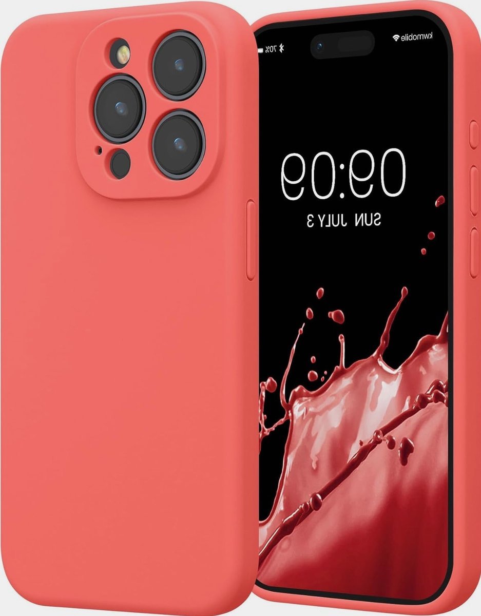 Etui do telefonu silikonowe matowe jednolity kolor koralowy neonowy