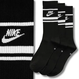 MĘSKIE SKARPETKI SKARPETY NIKE JAKOŚĆ CZARNE ZESTAW 3X PARY DŁUGIE 46-50 - Skarpetki męskie - miniaturka - grafika 1