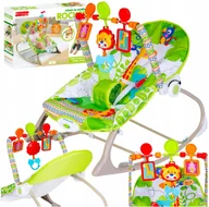 Leżaczki i huśtawki - Bounn Leżaczek bujaczek 2w1 zielono-szary z wibracją - miniaturka - grafika 1