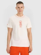 Koszulki męskie - T-shirt męski 4F 4FRSS25TTSHM3092-11S Biały Roz. XXL - miniaturka - grafika 1