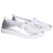 Półbuty damskie - Półbuty damskie Simen 6825A SREBRNY SKÓRA R.37 - miniaturka - grafika 1