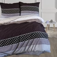 Pościel - Darymex Pościel z mikrofibry 160x200 brązowa beżowa szara geometria glamour pasy 12201 - miniaturka - grafika 1