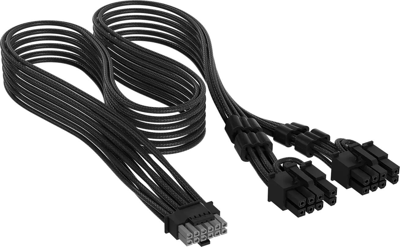 Corsair Premium Sleeved 12V-2x6 do 2x 6+2-Pin-PCIe kabel, Universal - czarny CP-8920435
