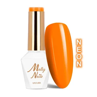 Lakier hybrydowy Molly Nails Neons Juicy Orange HEMA/Di-HEMA Free 8g Nr 72 - Lakiery hybrydowe - miniaturka - grafika 1