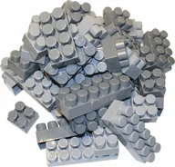 Klocki - Duże Klocki Konstrukcyjne Hemar K3, 50 El., Szare, Luzem - miniaturka - grafika 1