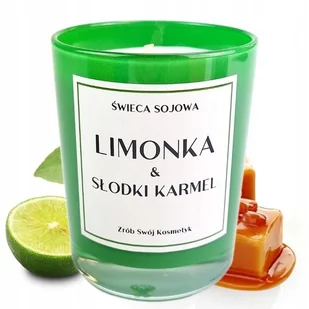 ��wieca Sojowa Zapach Limonka, S��odki Karmel 188ml - Świece - miniaturka - grafika 1