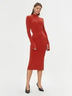 Sukienki - Patrizia Pepe Sukienka dzianinowa 2A2612/K002-R808 Czerwony Slim Fit - miniaturka - grafika 1