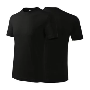 Koszulka czarna z krótkim rękawem z logo na sercu i plecach unisex z nadrukiem logo firmy 200g HEAVY110 kolor 01 koszulka krótki rękaw - Moda i Uroda OUTLET - miniaturka - grafika 1