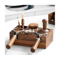 Akcesoria i części do ekspresów do kawy - 58mm Coffee Tamper Holder Portafilter Rack Orzech Drewno Espresso Tamper Mat Coffee Maker Wsparcie Bas Jak pokazano - miniaturka - grafika 1