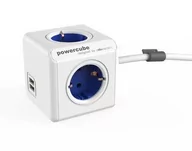 Ładowarki do telefonów - Allocacoc allocacoc PowerCube DuoUSB Extended niebieski EU, 4-gniazdkowy rozdzielacz z prądem ładowania USB 2,1 A, biało-niebieski 8718444086994 - miniaturka - grafika 1