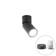 Lampy ścienne - QAZQA Inteligentny nowoczesny spot czarny z WiFi GU10 - Falo - miniaturka - grafika 1