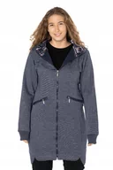 Bluzy damskie - Ciepła Długa Bluza Tunika Dresowa Damska 209-2 r S - miniaturka - grafika 1