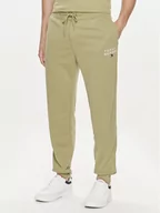 Spodnie sportowe męskie - Tommy Hilfiger Spodnie dresowe UM0UM02880 Zielony Regular Fit - miniaturka - grafika 1