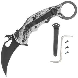 Nóż składany Fox The Storm Karambit Black Aluminium, Black N690Co (FX-599 ALB-2) - Noże - miniaturka - grafika 1