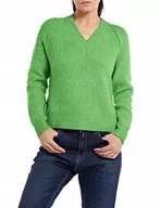 Swetry damskie - Replay Sweter damski Regular Fit, 674 Bright Green, L - miniaturka - grafika 1