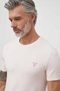 Koszulki męskie - Guess t-shirt męski kolor różowy gładki - miniaturka - grafika 1