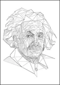 Plakaty - Plakat, Geometryczny Albert Einstein, 21x29,7 cm - miniaturka - grafika 1