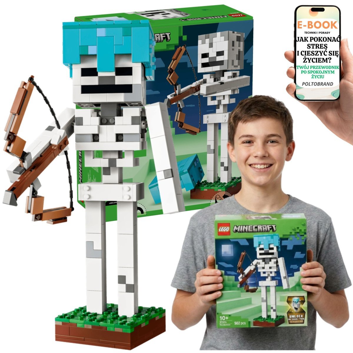 LEGO Minecraft Szkielet Figurka 29 cm (21594) + E-BOOK-1