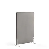 Artykuły do ekspozycji w sklepie - Ścianka podłogowa ZONE, 1360x1000x46 mm, tkanina Rivet, białe podstawy, srebrnoszary - miniaturka - grafika 1