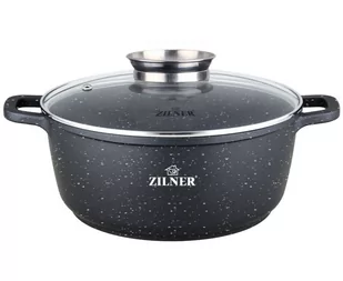 GARNEK z POWŁOKĄ MARMUROWĄ 5.5L 26cm ZILNER ZL-9006 - Garnki - miniaturka - grafika 1