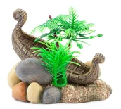 Dekoracje do akwarium - Ozdoba akwariowa Happet R100 statek wrak 11 cm - miniaturka - grafika 1