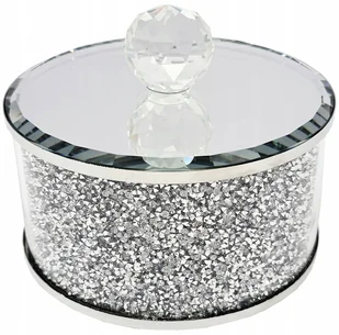 POJEMNIK PUDEŁKO GLAMOUR SZKATUŁKA HB01M SILVER - Pudełka i szkatułki - miniaturka - grafika 1