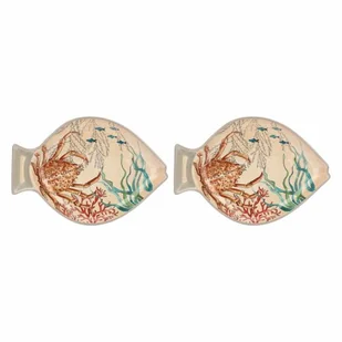 Zestaw 2 talerzy z melaminy Sea Life ryby - 33 x 23 cm - Talerze - miniaturka - grafika 1