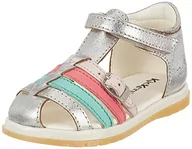 Buty dla dziewczynek - Kickers Dziewczęce sandały Gyana, Srebrny, różowy, czerwony - 22 EU - miniaturka - grafika 1