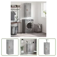 Szafki do salonu - The Living Store szafka ścienna betonowa szara 34,5x34x90 cm materiał drewnopochodny - miniaturka - grafika 1