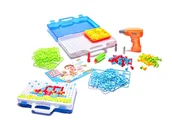 Puzzle - Puzzle edukacjne Klocki w walizce + wkrętarka 151 el. - miniaturka - grafika 1