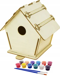 SafeCore Budka lęgowa dla ptaków do malowania i składania - Karmniki dla ptaków - miniaturka - grafika 1