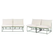 Meble ogrodowe - Beliani zestaw ogrodowy dla 4 osób PICO Metal Zielony - miniaturka - grafika 1