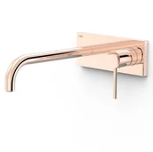 Baterie umywalkowe - Element natynkowy baterii umywalkowej podtynkowej z długą wylewką Tres Study różowe złoto połysk 26230032OP - miniaturka - grafika 1