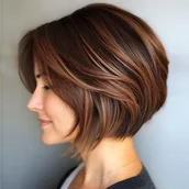 Pozostałe akcesoria fryzjerskie - TEMU Krótka Prosta Peruka Bob Elegancka 10 Cięcie Bez Kleju z Pasemkami Brązowa Boczna Przedziałka Wysokiej Jakości Syntetyczne Włosy dla Kobiet na - miniaturka - grafika 1