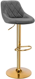 Szary welurowy hoker na złotej podstawie S1-G48 - Taborety i hokery Szary welurowy hoker na złotej podstawie S1-G48 - Taborety i hokery - miniaturka - grafika 1