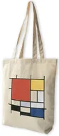 Torby i wózki na zakupy - Torba bawełniana Kompozycja w czerwieni, żółci, błękicie i czerni Piet Mondrian - miniaturka - grafika 1