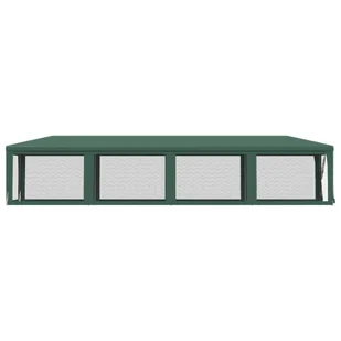 Namiot imprezowy z 10 ścianami z siatki, zielony, 3x12 m, HDPE - Pawilony ogrodowe - miniaturka - grafika 5