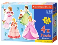 Puzzle - Castorland 4x1 Puzzle Konturowe Pretty Princesses / B-04409 - miniaturka - grafika 1