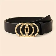 Inne - TEMU Zestaw Pasków z Trzema Pierścieniami i Ozdobną Sprzączką ze Stopu - Modny i Wszechstronny Pas dla Kobiet - miniaturka - grafika 1