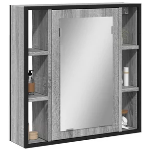 vidaXL Szafka łazienkowa z lustrem, szary dąb sonoma, 60x16x60 cm - Szafki łazienkowe - miniaturka - grafika 1